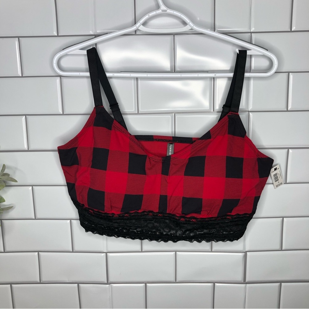 Torrid 2X Epic Red Lightly Lined Microfiber Longline Bralette NWT - Picture 5 of 10